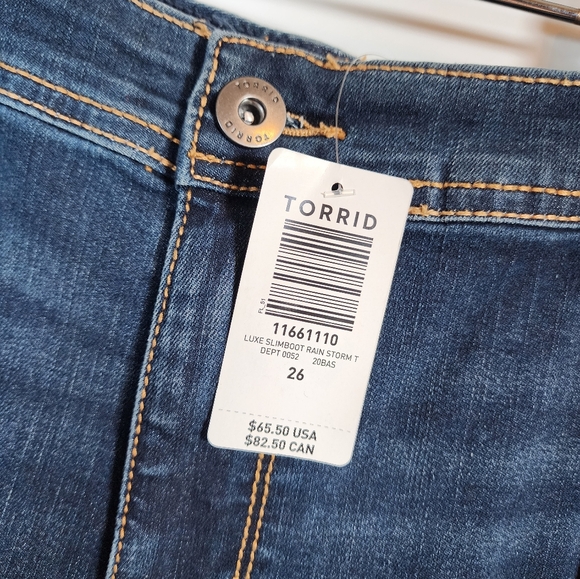 Torrid Luxe Slim Bootcut Mid-rise Denim Jeans Plus Size 26 Tall New - Picture 6 of 12